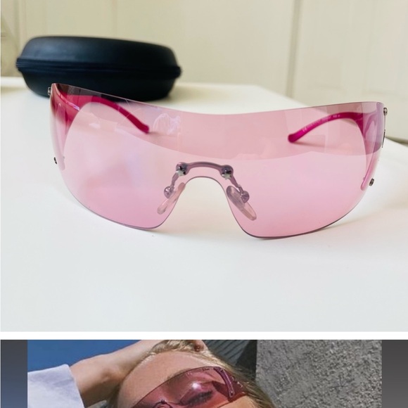 LIKE NEW SO RARE DIOR Vintage Golf Pink rimless sunglasses Y2K Barbie style - Picture 7 of 15